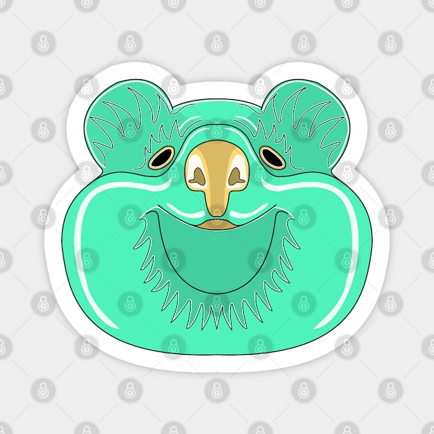 cyan cute quokka face Magnet by dwalikur