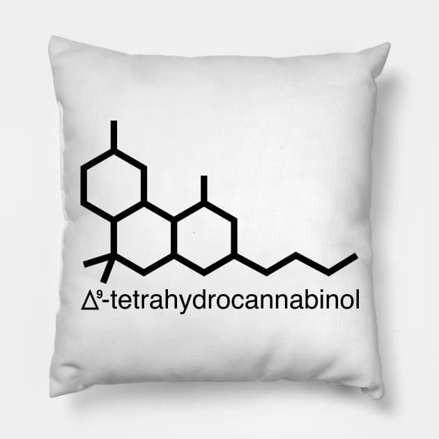 Delta-9-tetrahydrocannabinol Pillow by cannabijoy