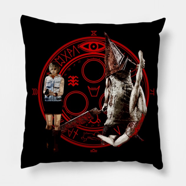 pyramid head Pillow by oryan80