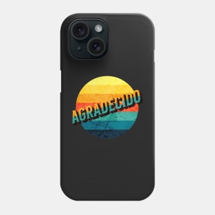 1 Thessalonians 5:18 Grateful Spanish Christian Saying 3D Text Vintage Sunset Phone Case