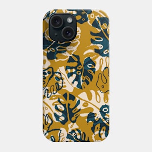 Gold Monstera Leaves Phone Case