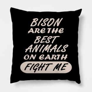 Bison Nature Buffalo Retro Prairie Wisent West Pillow