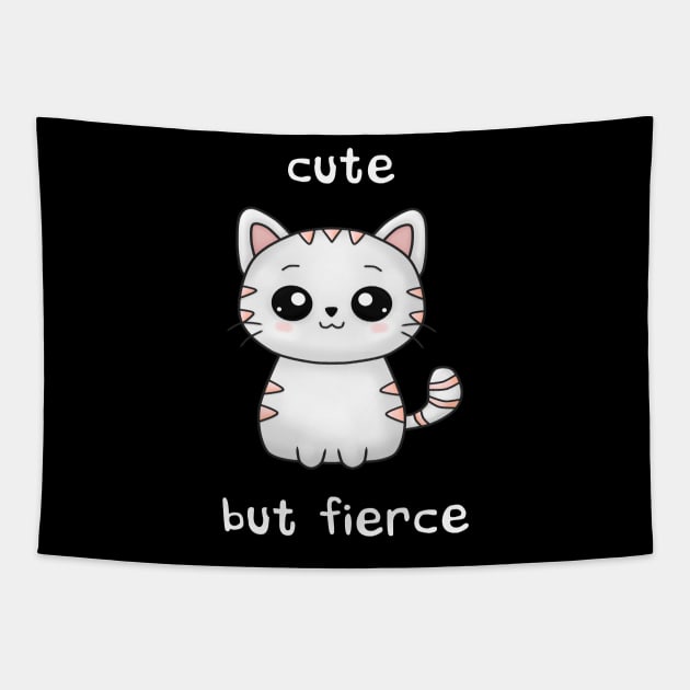 Cute but fierce Tapestry by Meow Meow Designs