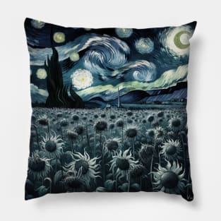 Enchanted Flower Garden Night: Starflower Starry Floral Pillow