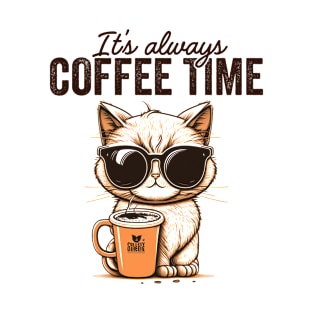 It's Always Coffee Time Cat Lovers Coffee Lovers Gift Idea T-Shirt