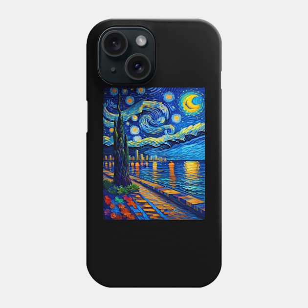 Miami beach at starry night Phone Case by FUN GOGH