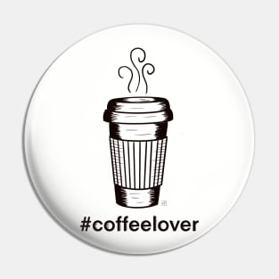 Coffee lovers ink design Pin