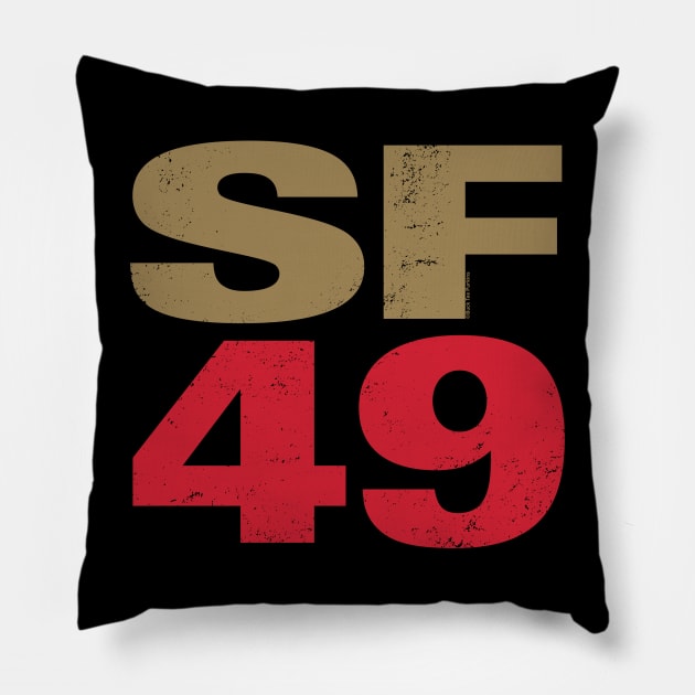 San Francisco 49ers 2 by Buck Tee Originals Pillow by Buck Tee