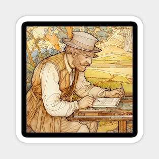 Geologist drawing Magnet