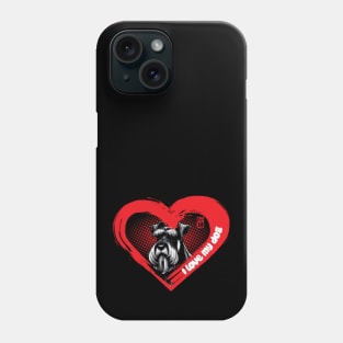 I Love My Giant Schnauzer - Family dog - I Love my dog Phone Case