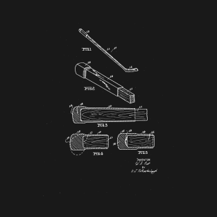 Hockey Stick End Buffer Vintage Patent Drawing T-Shirt