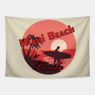 Miami Beach Florida Sunrise Graphic Design Tapestry