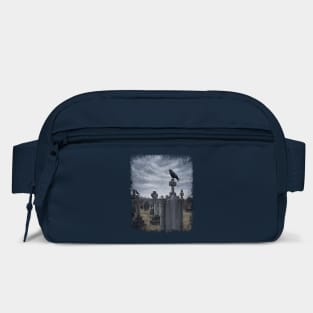 Crows Perch on Graves In The Cemetery, spooky design Bag