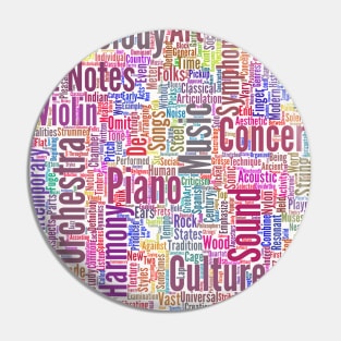 Melody Music Orchestra Silhouette Shape Text Word Cloud Pin