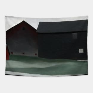 High Resolution The Barns Lake George by Georgia O'Keeffe Tapestry