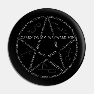 Supernatural Devil's Trap Typography Pin