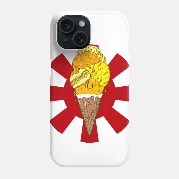 Sunburst Orange Ice Cream Cone Phone Case by kenallouis