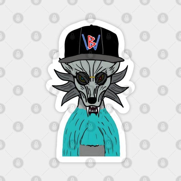 BussyWolves cool gray wolf with a sweater Magnet by micho2591