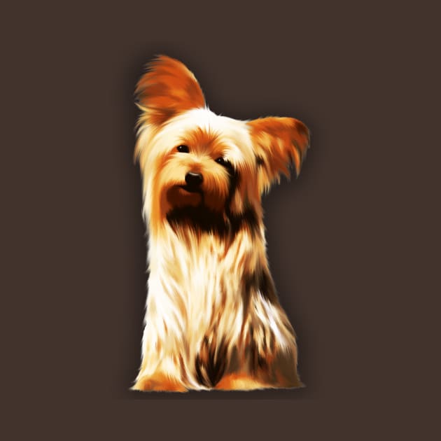 The Yorkshire Terrier Cute Puppy Dog by BluedarkArt