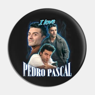 I Love Pedro Pascal Oscar Isaac Cursed Fan Collage Pin