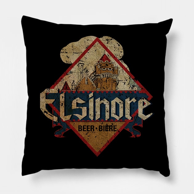 VINTAGE ELSINORE BEER Pillow by ngilerterus