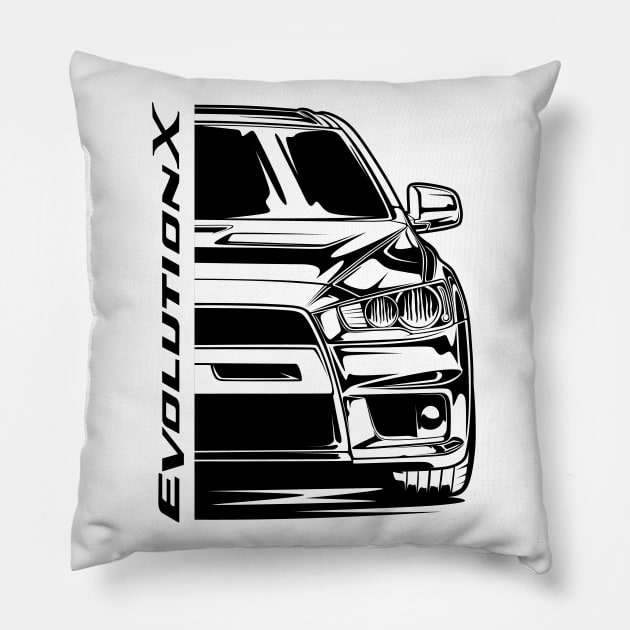 Lancer Evolution X Pillow by idrdesign