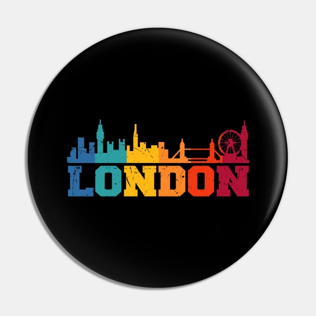 London Retro Skyline UK Pin by Foxxy Merch