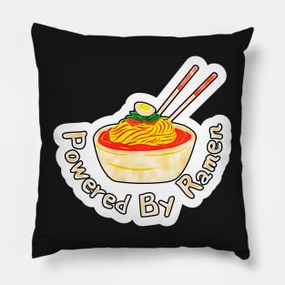 Powered by Ramen Cute Watercolor for Foodies Pillow