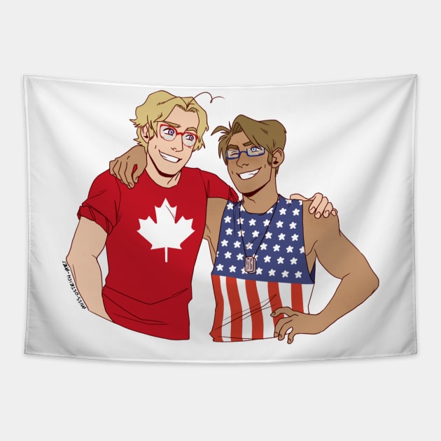 American and Canadian Idiots Tapestry by MissOstrich