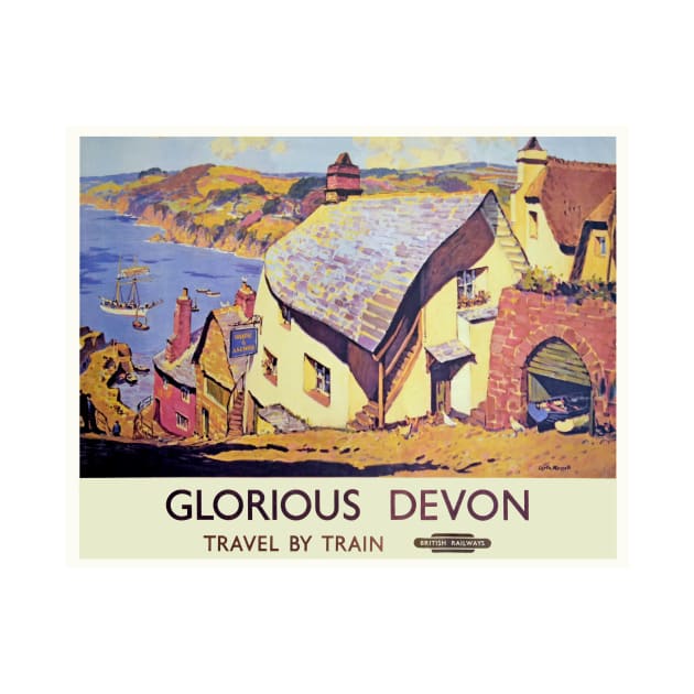 Vintage GWR Railway Devon Poster by Random Railways