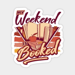 Retro My Weekend Is Booked // 90s Style Book Lover Magnet