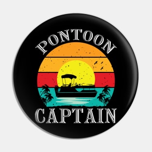 Vintage Style Pontoon Captain Shirt Funny Pontoon Boat Lovers Pin