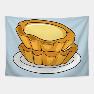 Egg tart cartoon illustration Tapestry