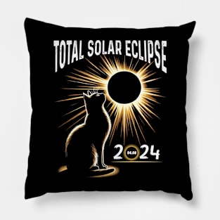 Solar Eclipse 2024 Shirt Total Eclipse April 8th 2024 Cat Pillow