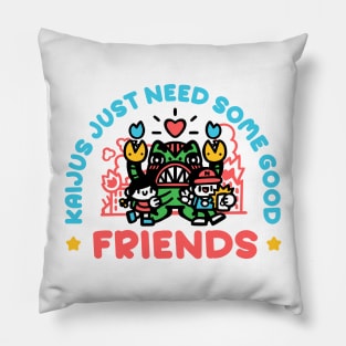 Kaijus just need friends Pillow