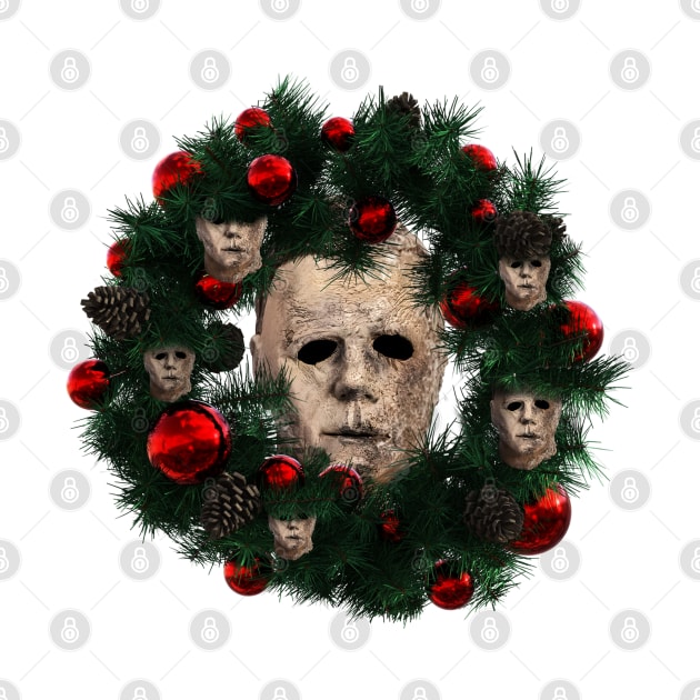 Michael Myers Halloween Multiface Christmas Wreath by Angel arts