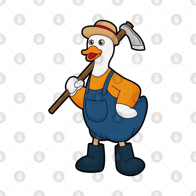 Duck as Farmer with Hoe by Markus Schnabel