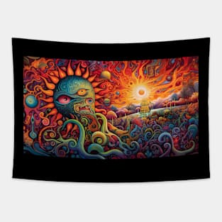 Strange world in psychedelic colors Tapestry