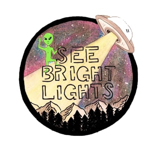 See Bright Lights Alien Logo Tee T-Shirt