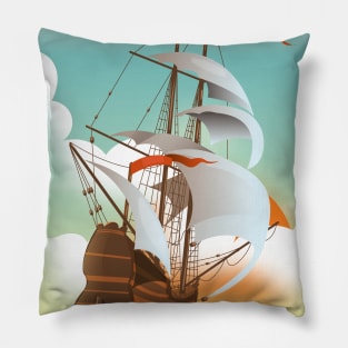 Old Sailing Ship Pillow