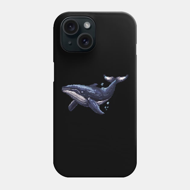 Pixelated Whale Artistry Phone Case by Animal Sphere