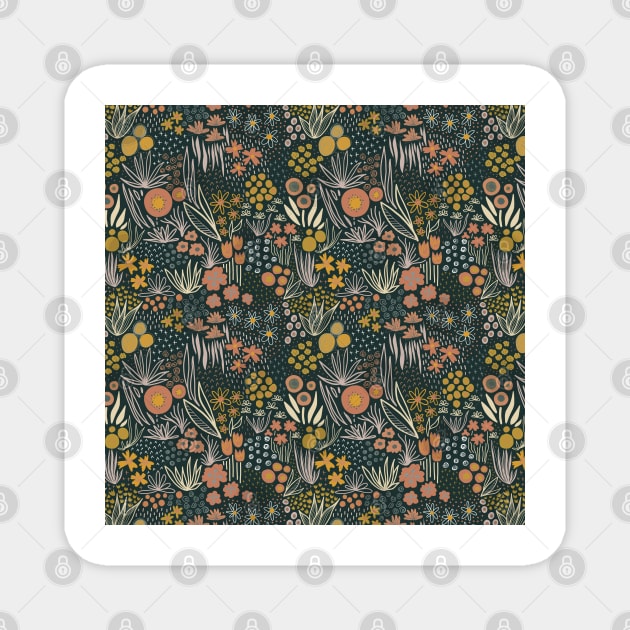 Autumn Flower Field Magnet by Sandra Hutter Designs