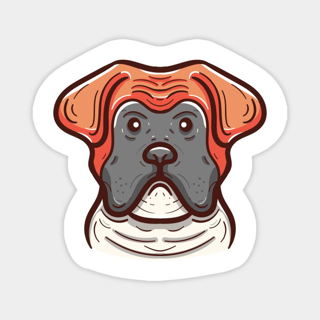 Cute boxer dog face Magnet by Dzulhan