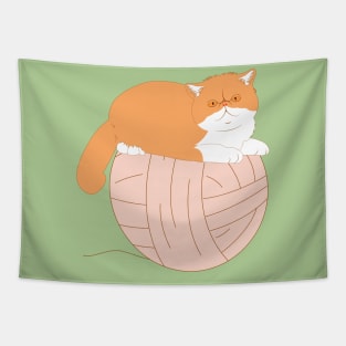 Exotic Shorthair Cat and Yarn Ball Tapestry