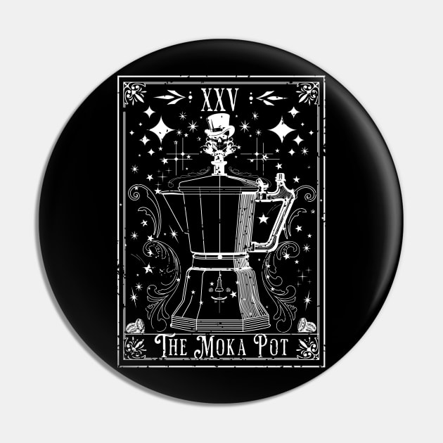 The Moka Pot Coffee Tarot Card Pin by H. R. Sinclair