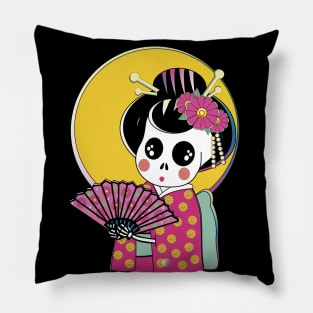 Geisha skeleton Pillow