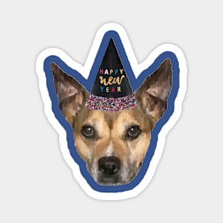 Happy New Year Party Dog Magnet