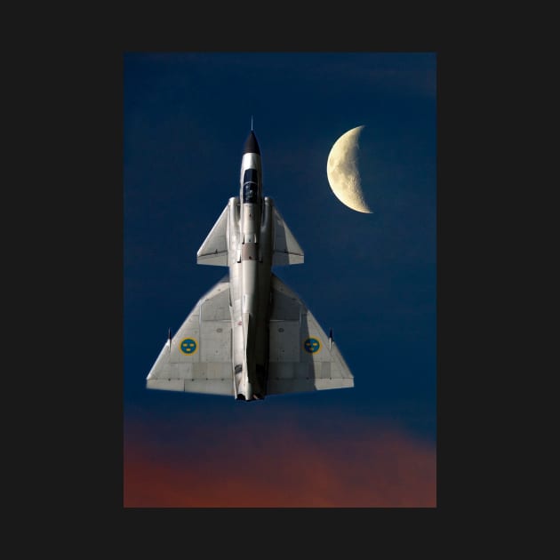 SAAB Viggen and The Moon by captureasecond