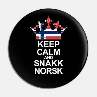 Keep Calm And Snakk Norsk (Norge) Pin