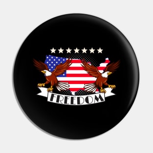 Freedom USA America Eagle Patriotic Flag Pin